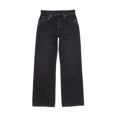Acne Studios SS24 Black Wide-Leg Mid-Rise Denim Jeans B00363-900