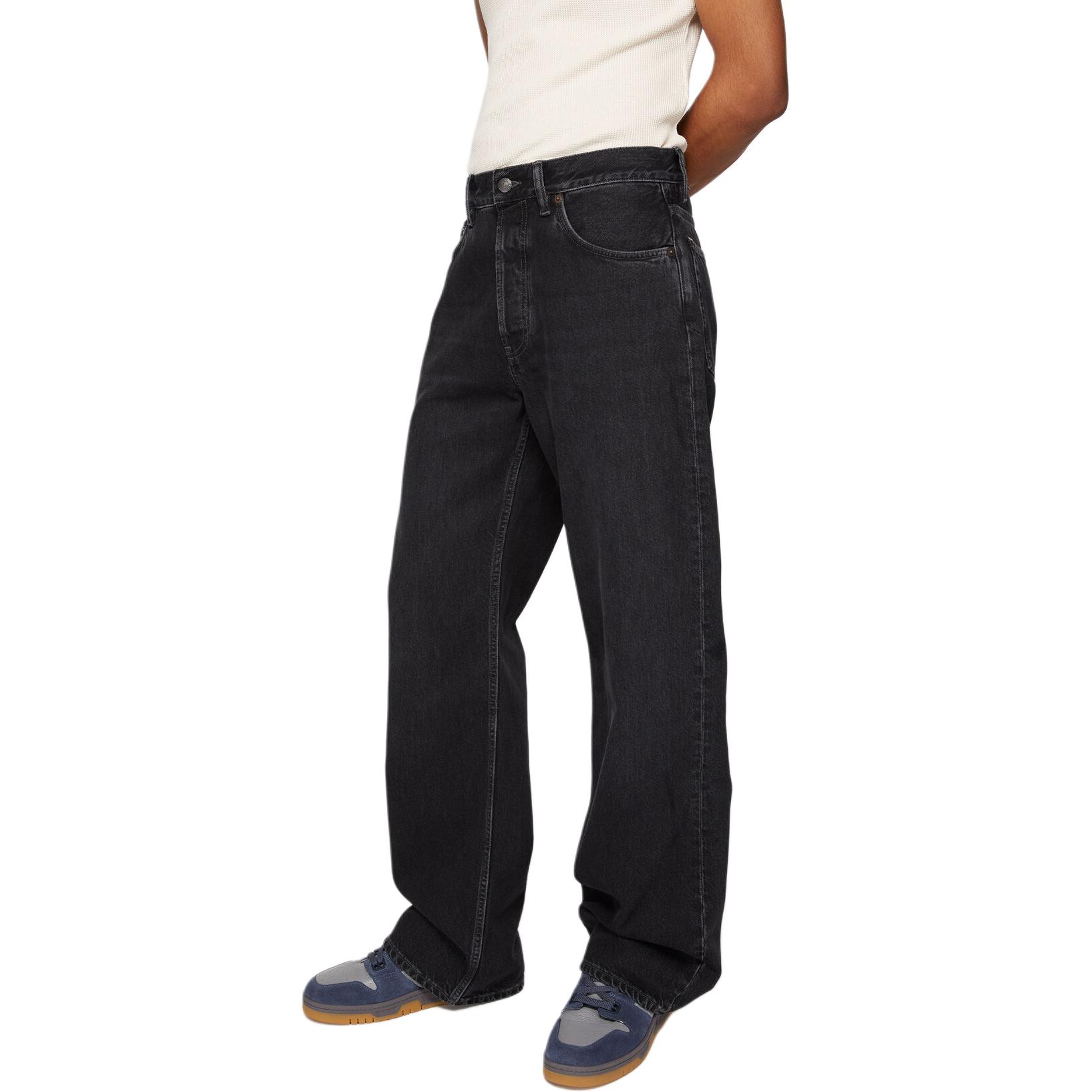 Acne Studios SS24  Black Wide-Leg Mid-Rise Denim Jeans B00363-900 圖 4