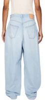 Shop Acne Studios SS24 高腰水洗寬鬆牛仔褲 淺藍色 B00335-228