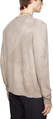 아크네 스튜디오 SS24 루즈핏 크루넥 가디건 레트로 베이지 스웨터. B60323-DLP Shop 아크네 스튜디오 SS24 루즈핏 크루넥 가디건 레트로 베이지 스웨터. B60323-DLP