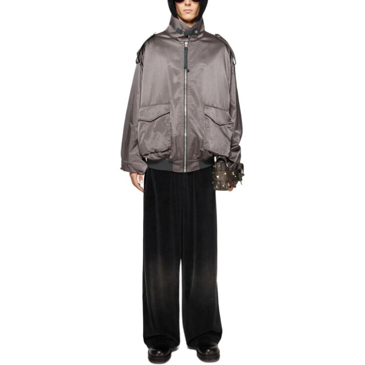 Lookbook アクネ ストゥディオズ SS24 エポレット付きルーズフィットジップジャケット グレー B90743-DLH