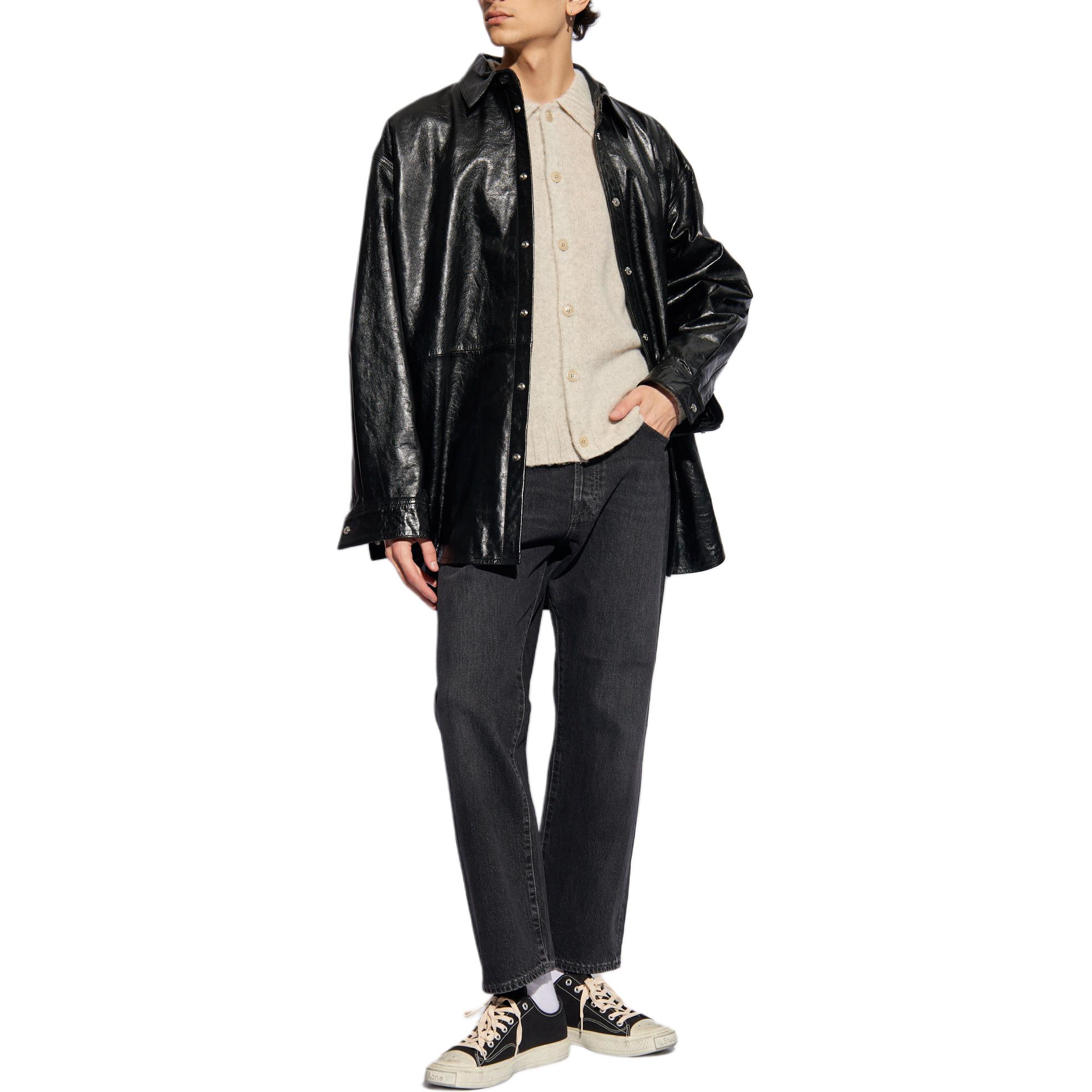 Lookbook Acne Studios SS24  Oversized Beige Button-Up Collar Knit Sweater. B60294X92