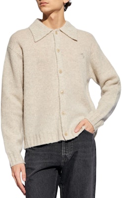 Acne Studios SS24 Oversized Beige Button-Up Collar Knit Sweater. B60294X92 Purchase Acne Studios SS24 Oversized Beige Button-Up Collar Knit Sweater. B60294X92