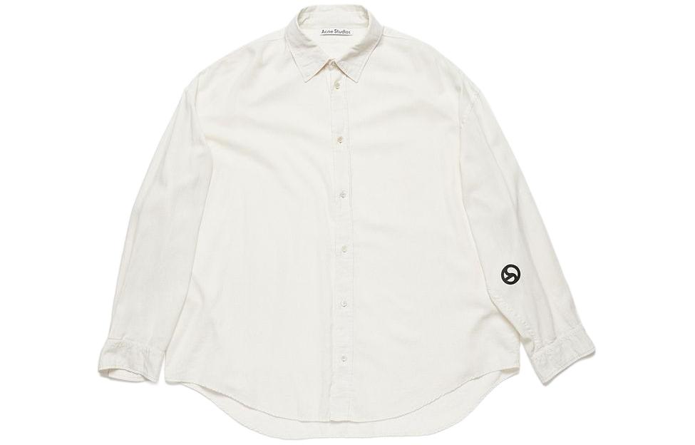 Order Camisa Manga Larga Acne Studios SS24 Oversize Logo Gris Blanco. BB0571-AEG
