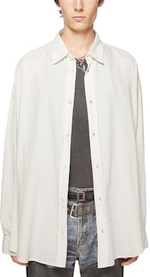 Acne Studios SS24 Oversized Logo Print Long Sleeve Shirt Grey White BB0571-AEG Lookbook Acne Studios SS24 Oversized Logo Print Long Sleeve Shirt Grey White BB0571-AEG