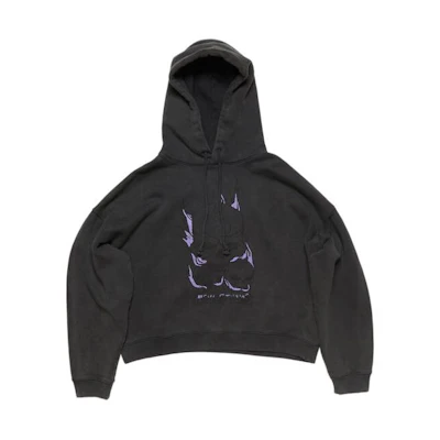 Acne Studios SS24 Oversized Skeleton Print Hoodie Faded Black. CI0165-BM0