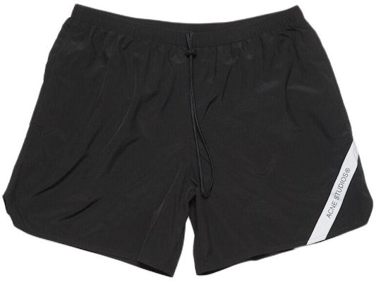 Acne Studios SS24 Reflective Relaxed Fit Elastic Waist Shorts - Black. BJ0020-900 Order Acne Studios SS24 Reflective Relaxed Fit Elastic Waist Shorts - Black. BJ0020-900