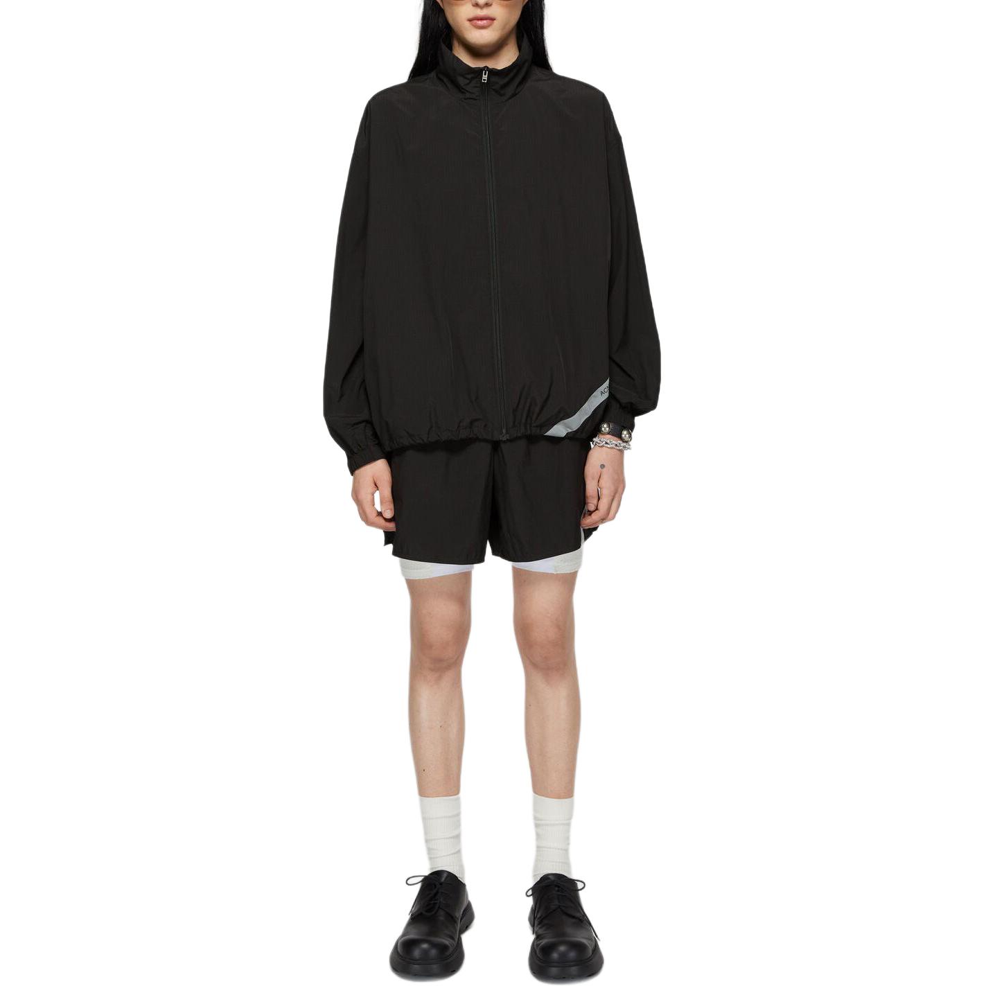 Lookbook Acne Studios SS24 反光松紧腰宽松短裤 - 黑色 BJ0020-900