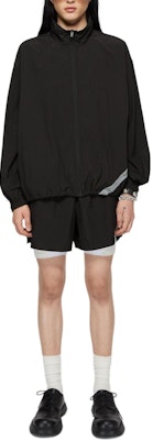 Acne Studios SS24 Reflective Relaxed Fit Elastic Waist Shorts - Black. BJ0020-900 Lookbook Acne Studios SS24 Reflective Relaxed Fit Elastic Waist Shorts - Black. BJ0020-900