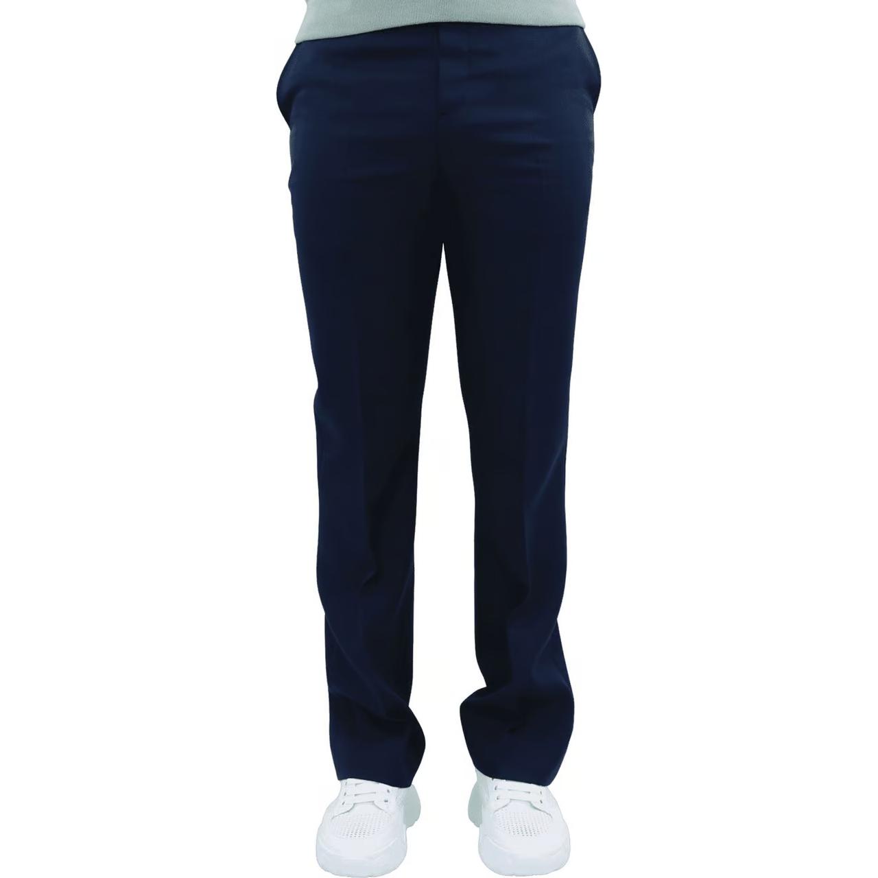 Shop Acne Studios SS24 直筒綁帶長褲 - 海軍藍 BK0363-CKR