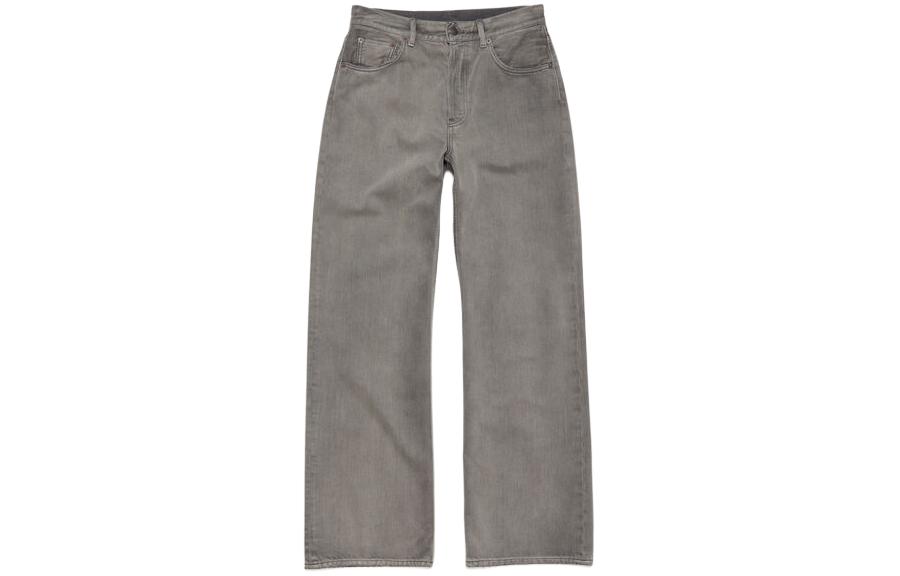 Acne Studios SS24  Wide-Leg Cropped Jeans Anthracite Gray B00352-AA2