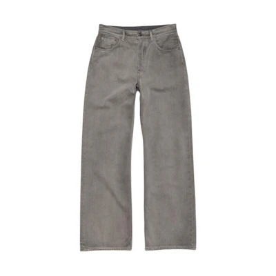 Acne Studios SS24 Wide-Leg Cropped Jeans Anthracite Gray B00352-AA2