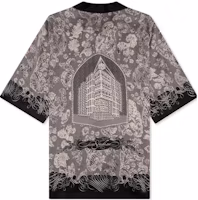Lookbook Acne Studios SS24 黑色全印花拼色古巴领衬衫 男女同款. BB0587-BM9