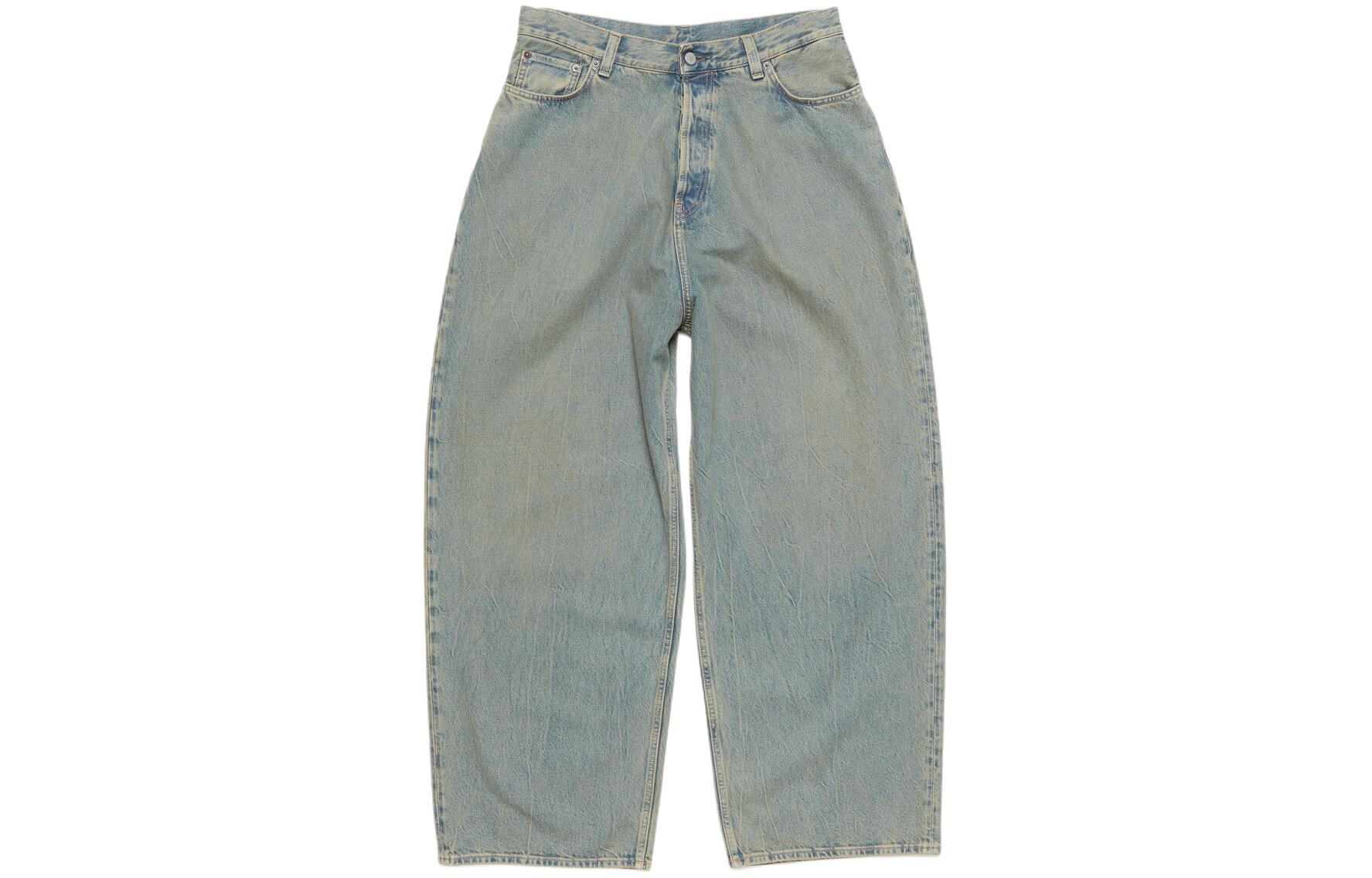Acne Studios SS24 Baggy Mid-Rise Loose Blue Denim Jeans for Men - Washed Finish. B00336-BUF