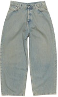 Acne Studios SS24 Baggy Mid-Rise Loose Blue Denim Jeans for Men - Washed Finish. B00336-BUF Acne Studios SS24 Baggy Mid-Rise Loose Blue Denim Jeans for Men - Washed Finish. B00336-BUF