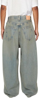 Acne Studios SS24 Baggy Mid-Rise Loose Blue Denim Jeans for Men - Washed Finish. B00336-BUF Shop Acne Studios SS24 Baggy Mid-Rise Loose Blue Denim Jeans for Men - Washed Finish. B00336-BUF