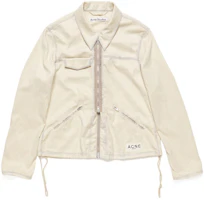 Acne Studios SS24 Beige Fitted Zip-Up Collared Long-Sleeve Jacket B90756AEK Acne Studios SS24 Beige Fitted Zip-Up Collared Long-Sleeve Jacket B90756AEK