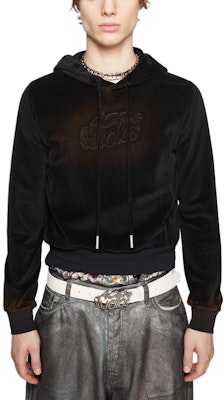 Acne Studios SS24 黑色噴染細節壓紋Logo連帽衫,男女皆宜。 CI0162-900 Lookbook Acne Studios SS24 黑色噴染細節壓紋Logo連帽衫,男女皆宜。 CI0162-900