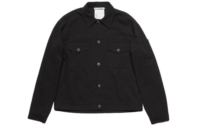 Order Chaqueta Negra Holgada Acne Studios SS24 Hombre con Cuello y Botonadura Simple. B90731-900