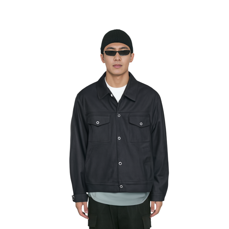 Purchase Chaqueta Negra Holgada Acne Studios SS24 Hombre con Cuello y Botonadura Simple. B90731-900