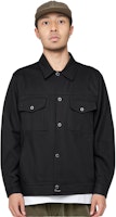 Sizing Acne Studios SS24 男士黑色寬鬆單排扣翻領外套。 B90731-900