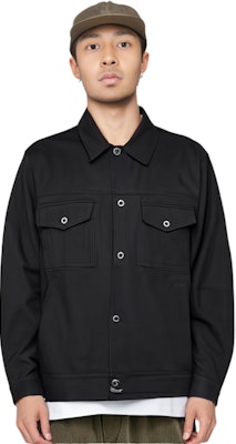 Chaqueta Negra Holgada Acne Studios SS24 Hombre con Cuello y Botonadura Simple. B90731-900 Sizing Chaqueta Negra Holgada Acne Studios SS24 Hombre con Cuello y Botonadura Simple. B90731-900