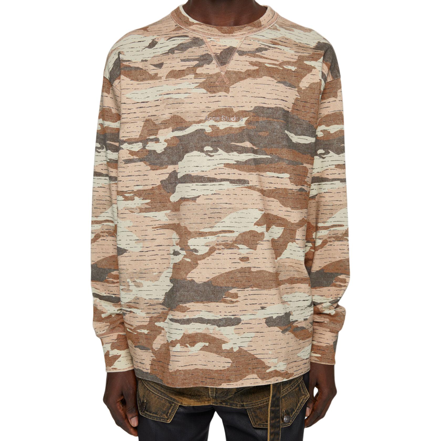 Shop Sudadera Hombre Acne Studios SS24 Marrón Oversize con Logo de Brillantes BI0194-CA8