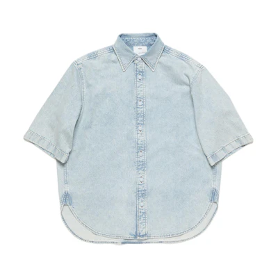 Acne Studios SS24 Buttoned Side-Pocket Non-Stretch Shirt Unisex Indigo Blue. CB0078-135