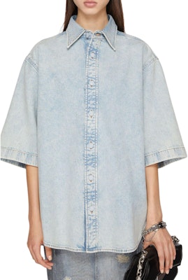 Camisa Unisex Azul Índigo Acne Studios SS24 Bolsillos Laterales y Botones. CB0078-135 Lookbook Camisa Unisex Azul Índigo Acne Studios SS24 Bolsillos Laterales y Botones. CB0078-135