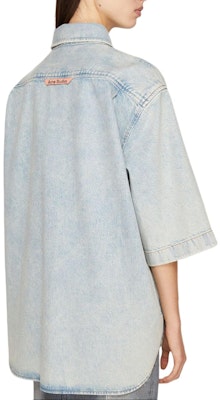 Camisa Unisex Azul Índigo Acne Studios SS24 Bolsillos Laterales y Botones. CB0078-135 Shop Camisa Unisex Azul Índigo Acne Studios SS24 Bolsillos Laterales y Botones. CB0078-135