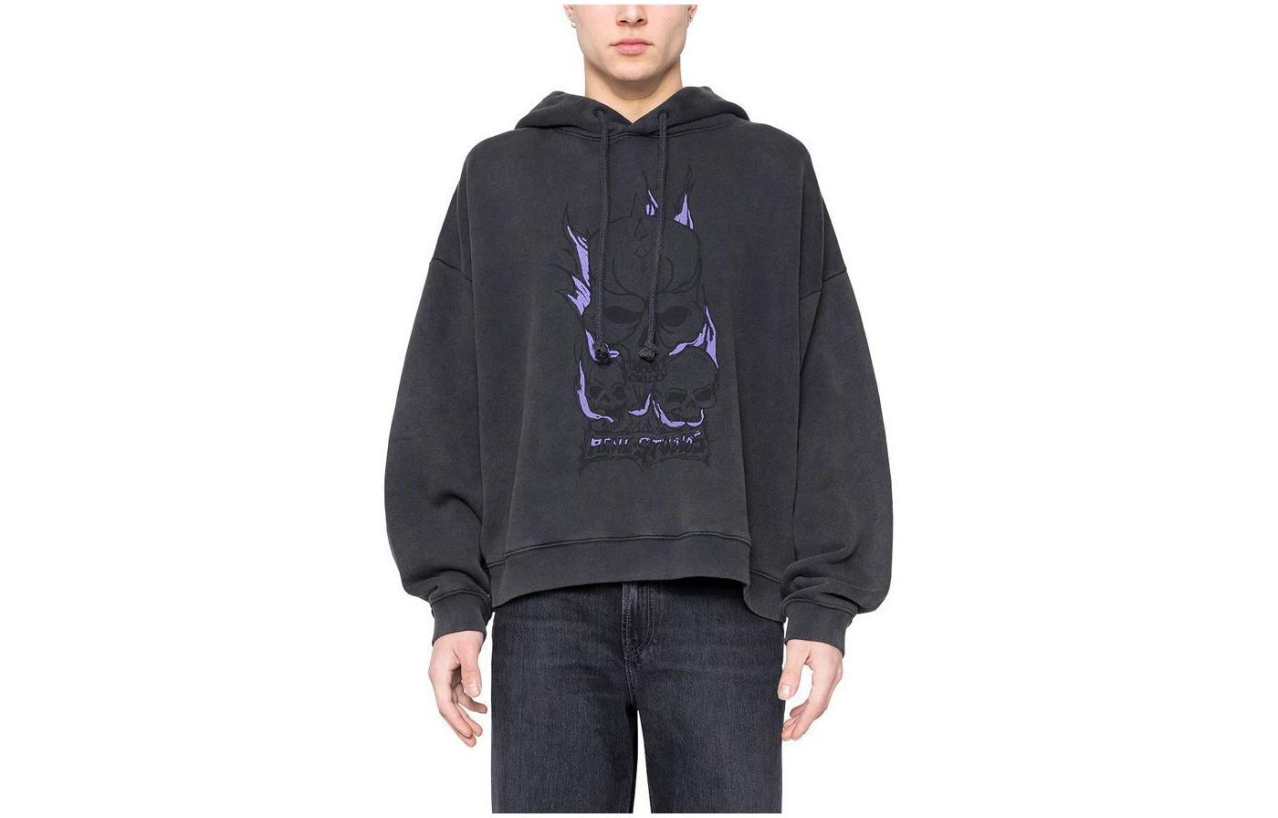 Acne Studios SS24 Cartoon Hoodie Unisex Oversized Fit Grey FNUXSWEA000-042