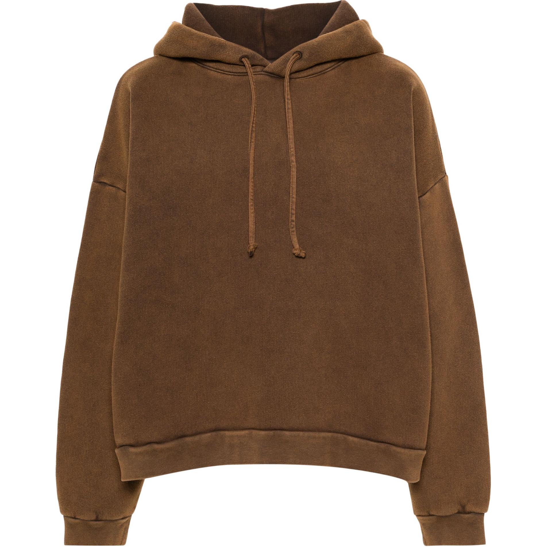 Acne Studios SS24 Chocolate Brown Unisex Oversized Pullover Hoodie Long Sleeve. CI0138-BROWN