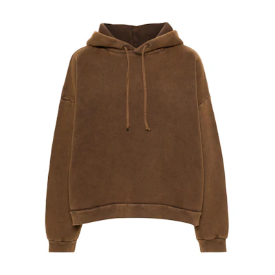 Acne Studios SS24 Chocolate Brown Unisex Oversized Pullover Hoodie Long Sleeve. CI0138-BROWN