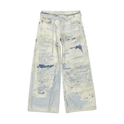 Acne Studios SS24 Distressed Low-Waist Loose Fit Light Blue Straight Jeans Unisex. C00052-228