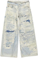 Order Acne Studios SS24 藍色刷破低腰寬鬆直筒牛仔褲 中性款。 C00052-228