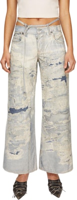 Acne Studios SS24做旧低腰宽松浅蓝色直筒牛仔裤男女款。 C00052-228 Lookbook Acne Studios SS24做旧低腰宽松浅蓝色直筒牛仔裤男女款。 C00052-228