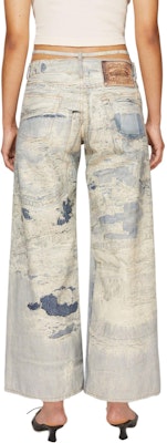 Acne Studios SS24做旧低腰宽松浅蓝色直筒牛仔裤男女款。 C00052-228 Shop Acne Studios SS24做旧低腰宽松浅蓝色直筒牛仔裤男女款。 C00052-228