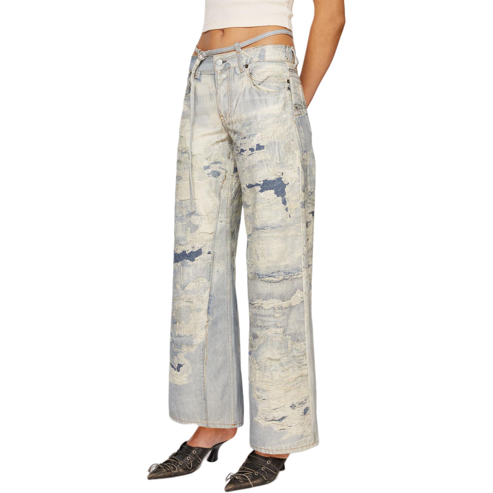 Purchase Acne Studios SS24做旧低腰宽松浅蓝色直筒牛仔裤男女款。 C00052-228