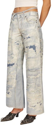 Acne Studios SS24做旧低腰宽松浅蓝色直筒牛仔裤男女款。 C00052-228 Purchase Acne Studios SS24做旧低腰宽松浅蓝色直筒牛仔裤男女款。 C00052-228