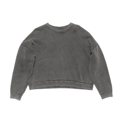 Acne Studios SS24 Distressed Oversized Logo Sweatshirt for Men - Faded Black. CI0137-BM0