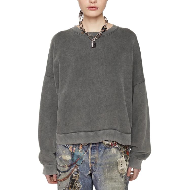 Lookbook Sudadera Oversize Logo Desgastada Acne Studios SS24 para Hombre - Negro Desgastado. CI0137-BM0