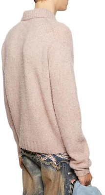 Acne Studios SS24 刺繡羊毛針織長袖Polo毛衣 男士粉色混合款 B60294-AI4 Lookbook Acne Studios SS24 刺繡羊毛針織長袖Polo毛衣 男士粉色混合款 B60294-AI4