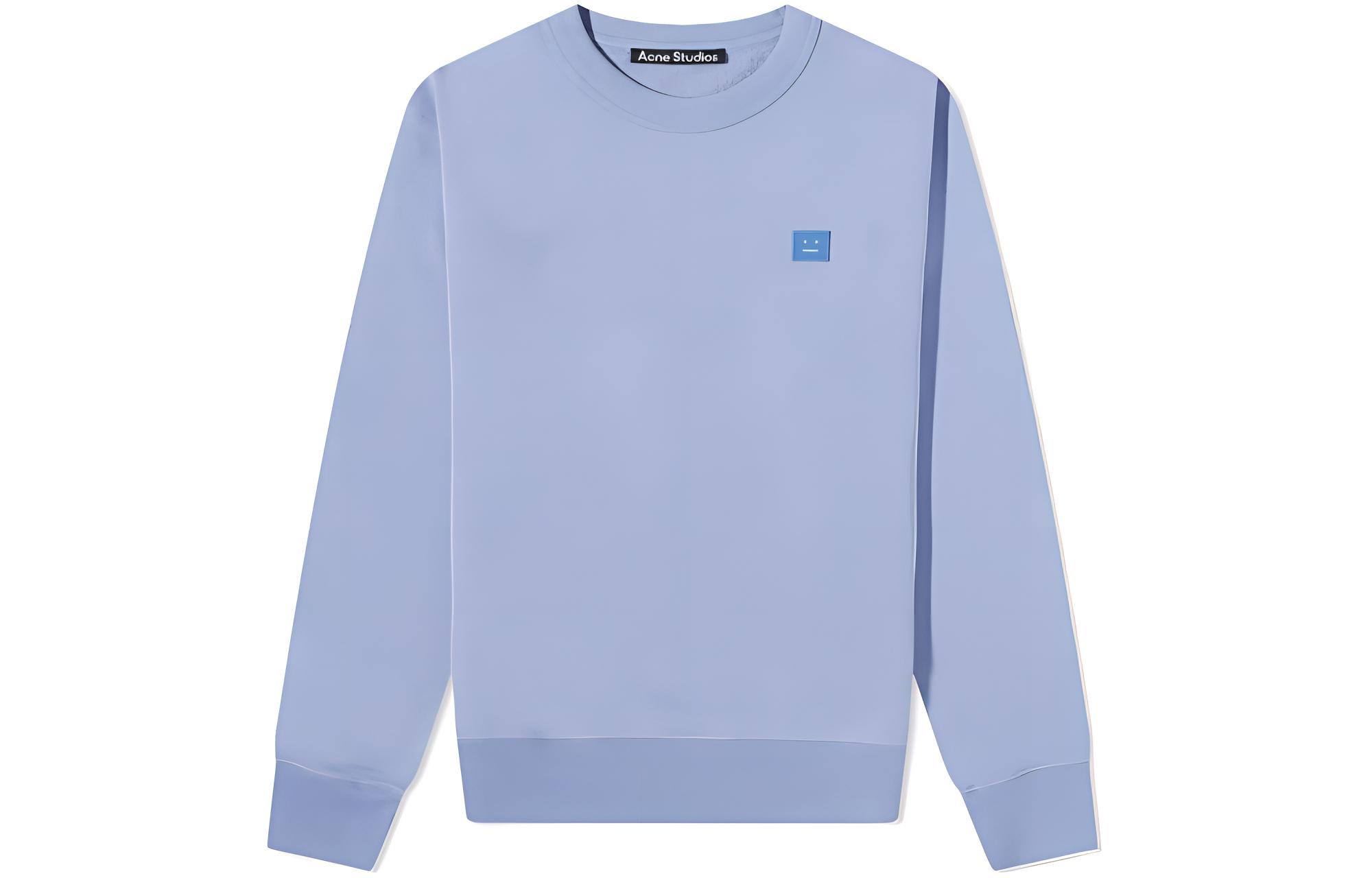 Acne Studios SS24 Face Blue Pullover Sweatshirt Unisex Crewneck Casual Wear. CI0114-CU2