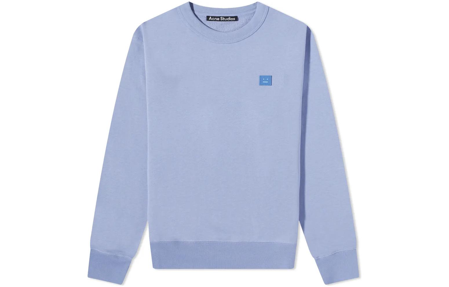 Order Acne Studios SS24 Face Blue Pullover Sweatshirt Unisex Crewneck Casual Wear. CI0114-CU2