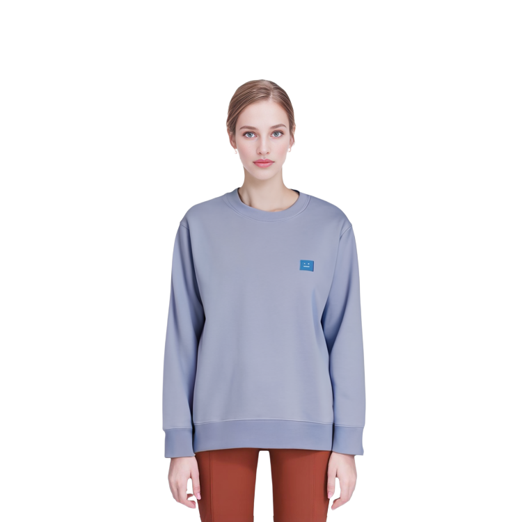 Purchase Acne Studios SS24 Face Blue Pullover Sweatshirt Unisex Crewneck Casual Wear. CI0114-CU2