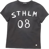 Acne Studios SS24 Face Graphic Tee Unisex Vintage Logo Print Charcoal Grey CL0255-AFH Acne Studios SS24 Face Graphic Tee Unisex Vintage Logo Print Charcoal Grey CL0255-AFH