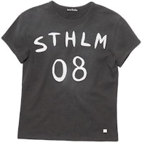 Acne Studios SS24 脸部图案印花中性复古标志T恤炭灰色 CL0255-AFH Order Acne Studios SS24 脸部图案印花中性复古标志T恤炭灰色 CL0255-AFH