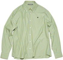 Acne Studios SS24 Face Striped Fitted Long Sleeve Shirt Green - CB0061-AQE Acne Studios SS24 Face Striped Fitted Long Sleeve Shirt Green - CB0061-AQE