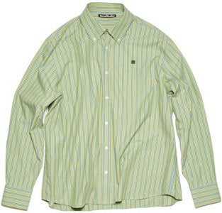 Acne Studios SS24 Face Kemeja Lengan Panjang Garis Hijau Fitted. CB0061-AQE Buy Acne Studios SS24 Face Kemeja Lengan Panjang Garis Hijau Fitted. CB0061-AQE