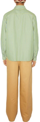 Acne Studios SS24 Face Striped Fitted Long Sleeve Shirt Green - CB0061-AQE Shop Acne Studios SS24 Face Striped Fitted Long Sleeve Shirt Green - CB0061-AQE